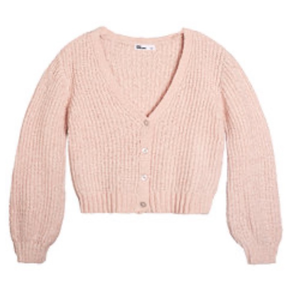 Epic Threads Crystal Pink & Silver Chunky Cardigan Size XL Girls NWT